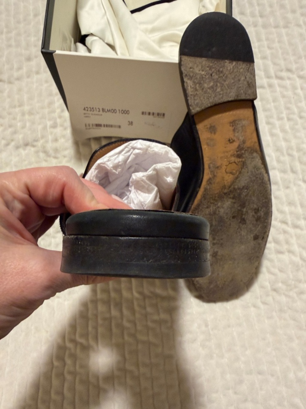 Gucci Black Leather Mule Loafers with Gold Horsebit - Picture 3 of 6